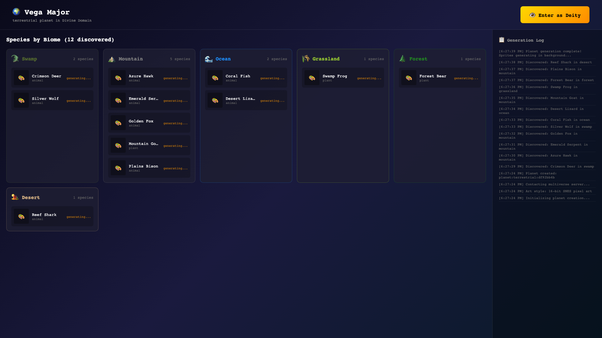 Species discovered across biomes